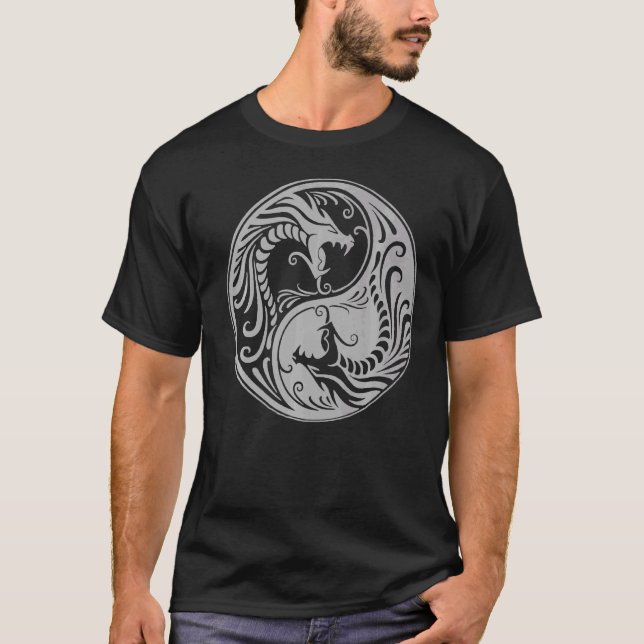 Yin Yang Dragon Circle T Shirt (Framsida)