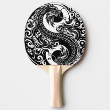 Yin Yang Dragon in Black and White Personalized