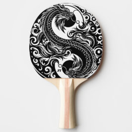 Yin Yang Dragon in Black and White Personalized Pingisracket