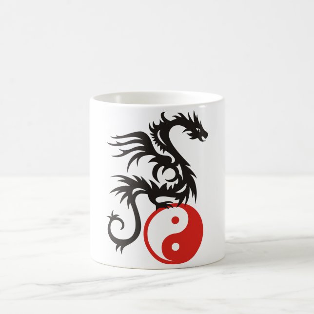 Yin & Yang Dragon Kaffemugg (Center)
