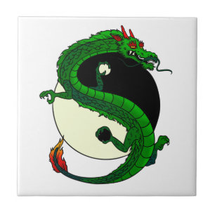 Yin Yang Dragon. Kakelplatta