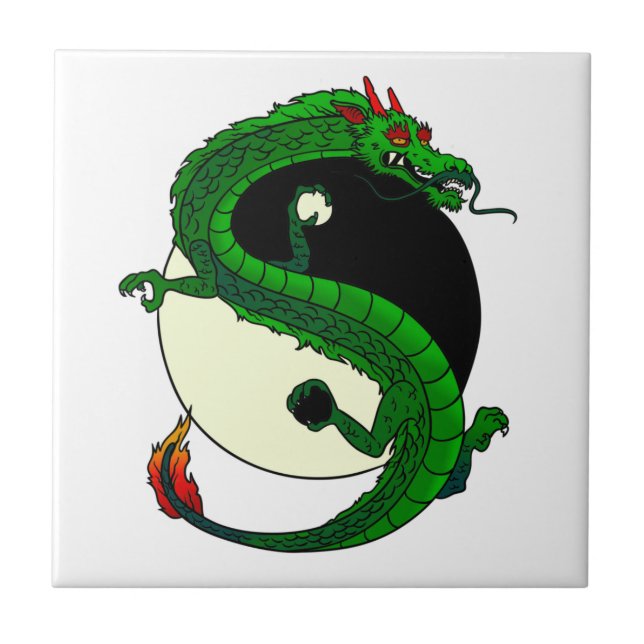 Yin Yang Dragon. Kakelplatta (Framsidan)
