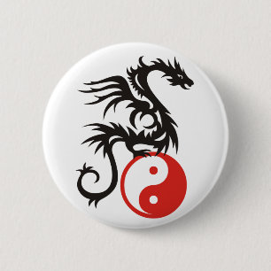 Yin & Yang Dragon Knapp