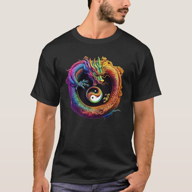 Yin Yang Dragon T-Shirt (Framsida)