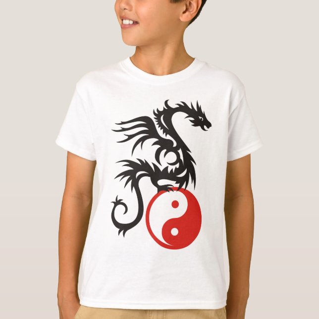 Yin & Yang Dragon Tee Shirt (Framsida)
