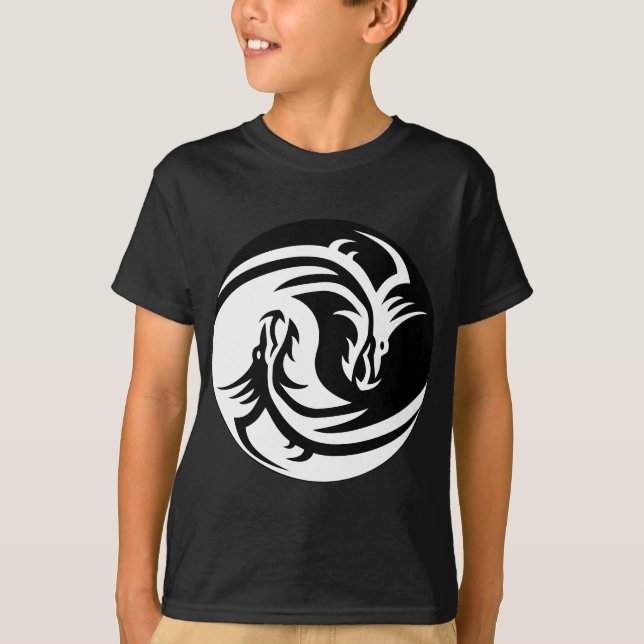 Yin Yang Dragon Tee Shirt (Framsida)