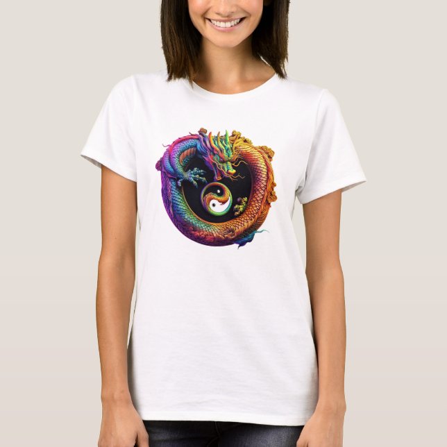 Yin Yang Dragon Women's T-Shirt (Framsida)