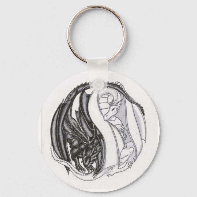 Yin/Yang Dragons Keychain Nyckelring (Framsida)