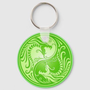 Yin Yang Dragons, ljust grönt Nyckelring