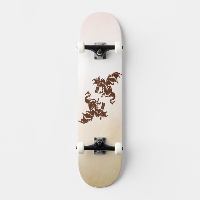 Yin Yang Dragons Mini Skateboard Bräda 18,5 Cm (Framsida)