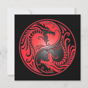 Yin Yang Dragons, röd och svart