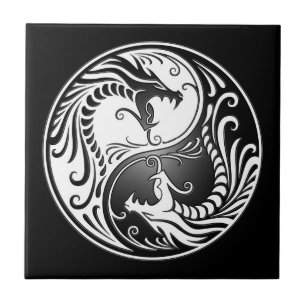 Yin Yang drakar Kakelplatta