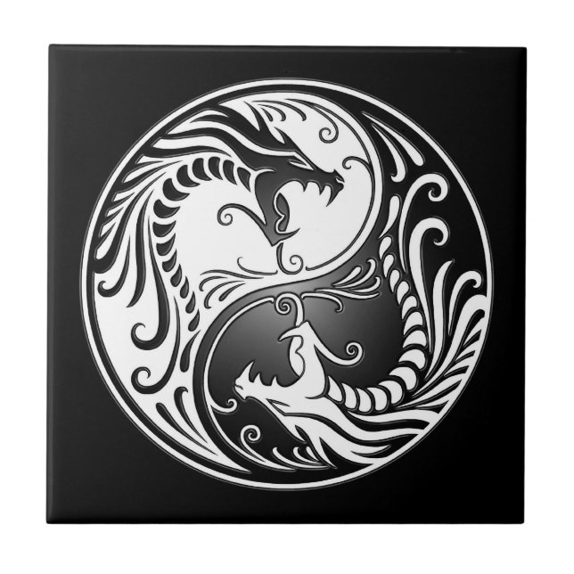 Yin Yang drakar Kakelplatta (Framsidan)