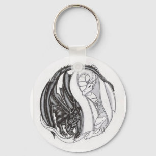 Yin/Yang drakar Keychain Nyckelring