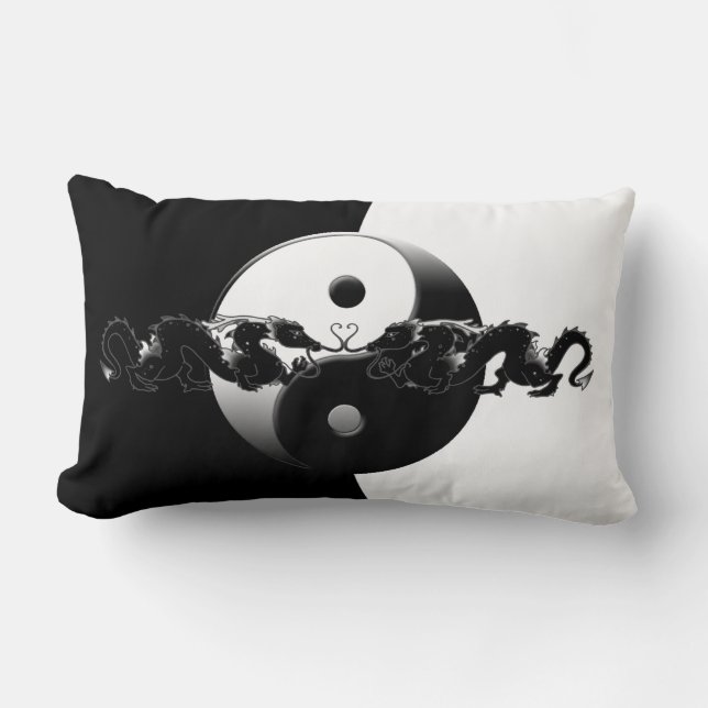 Yin Yang drakar Lumbarkudde (Framsida)
