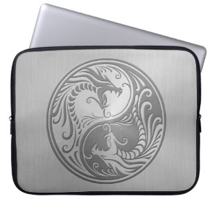 Yin Yang drakar, rostfritt stål Laptop Sleeve