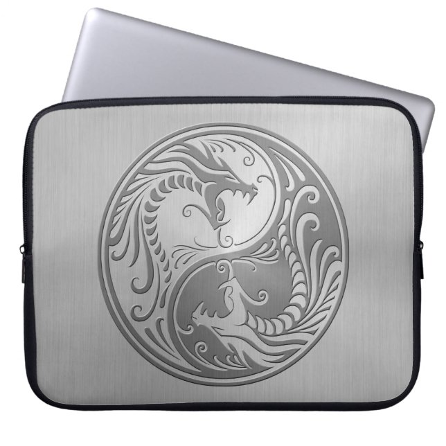 Yin Yang drakar, rostfritt stål Laptop Sleeve (Framsidan)