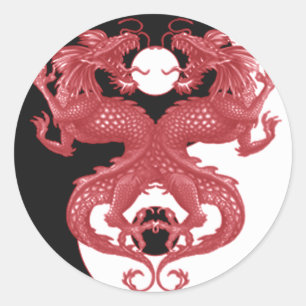 Yin Yang drake 3 Runt Klistermärke