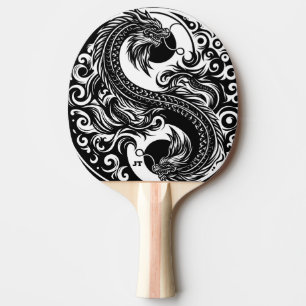 Yin Yang-drake i svart och vitt personlig Pingisracket