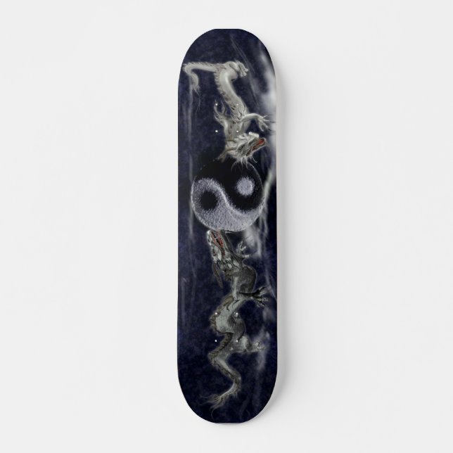 Yin Yang drakeSkateboard Mini Skateboard Bräda 18,7 Cm (Framsida)