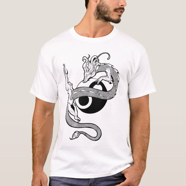 Yin-Yang drakeT-tröja Tee (Framsida)