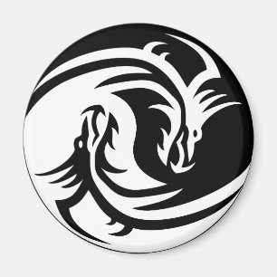 yin yang drakons magnet
