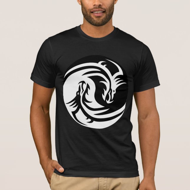 Yin yang drakons T-shirt (Framsida)
