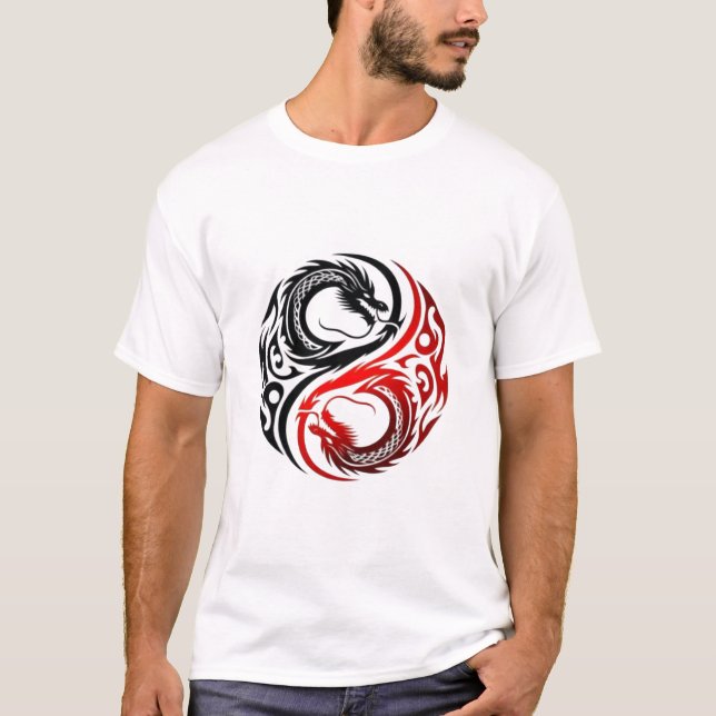 Yin Yang Draktröja T Shirt (Framsida)