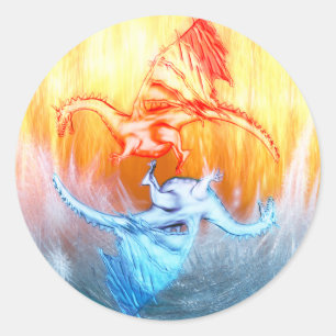 Yin Yang draons Runt Klistermärke