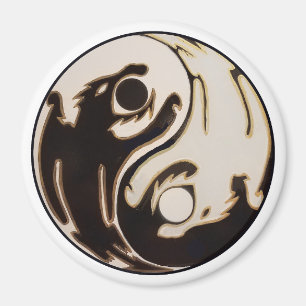 Yin yang Dubbel Drake Magnet