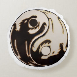 Yin yang Dubbla Dragon Rund Kudde