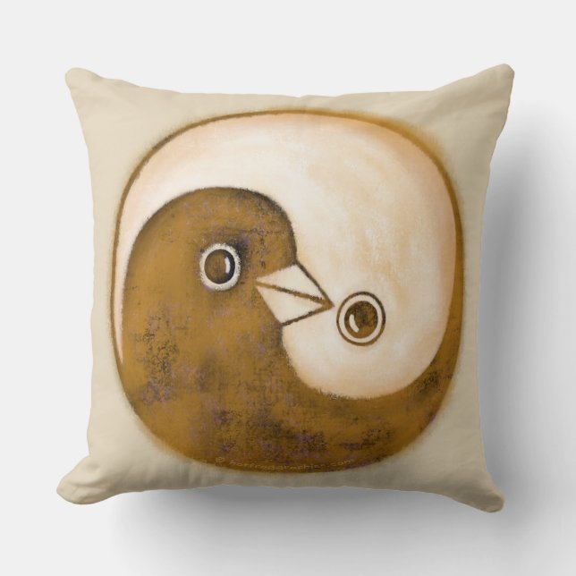 Yin yang duvor, guld och fantast som bedöva dämpar kudde (Framsida)