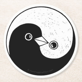 Yin Yang-duvor papprare underlägg Papper Rund