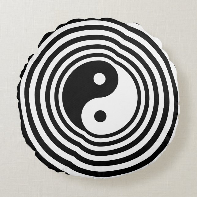 Yin Yang Echoes Rund Kudde (Framsidan)