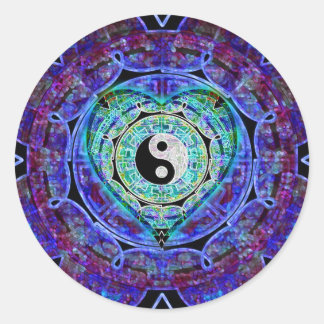 Yin Yang Energy Flow Runt Klistermärke
