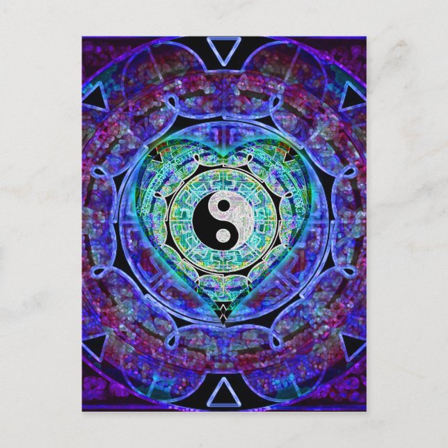 Yin Yang Energy Flow Vykort (Framsida)