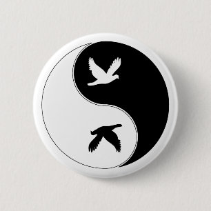 Yin Yang fågel Knapp