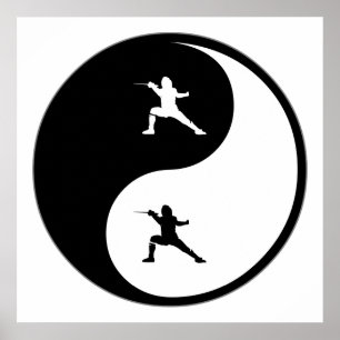 Yin Yang fäktning Poster