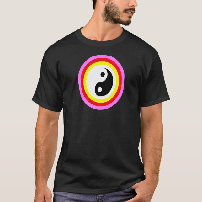 Yin Yang Färg Block T Shirt (Framsida)