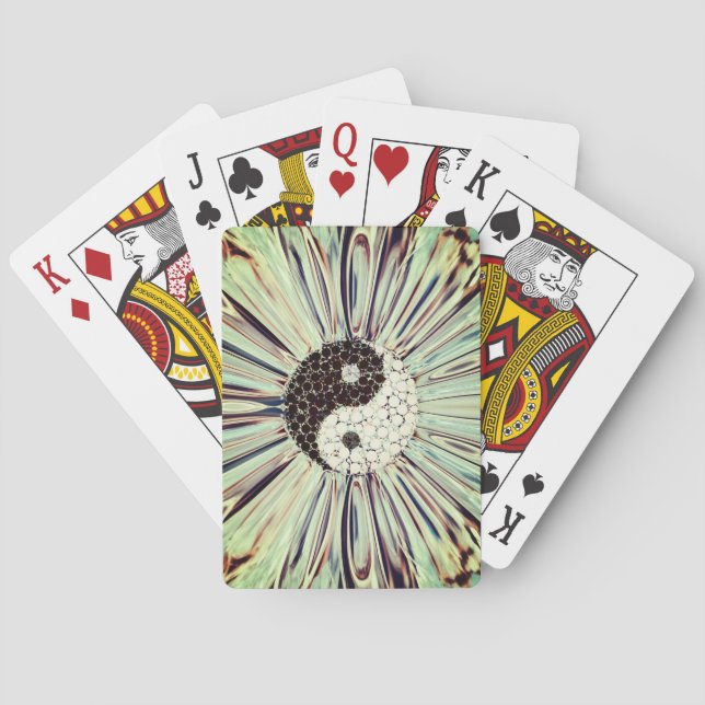 Yin Yang Färg Stänk Casinokort (Baksidan)