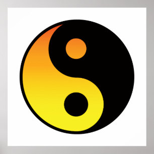 Yin Yang färg symbol. Poster