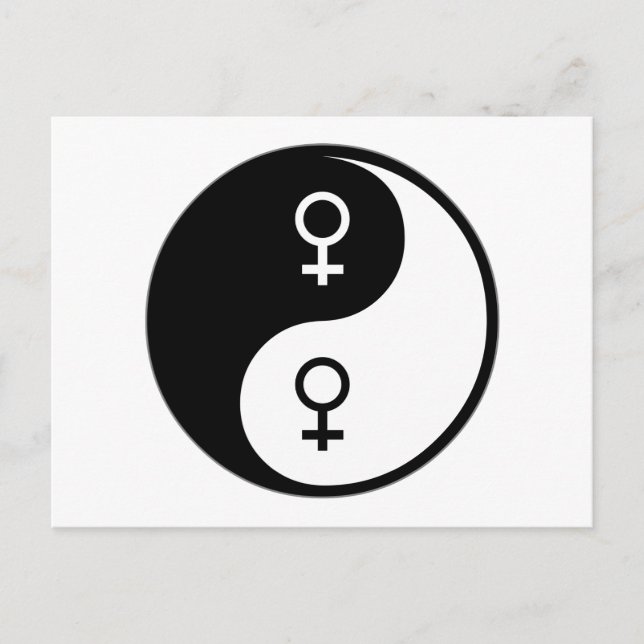 Yin Yang Feminism Vykort (Framsida)