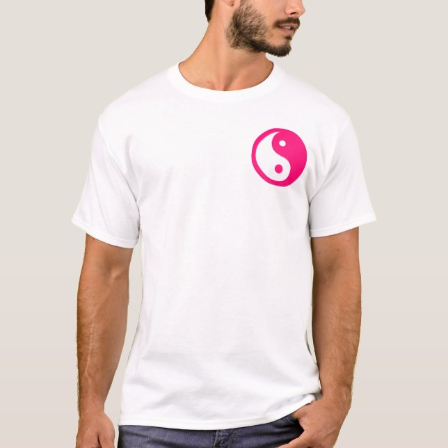 Yin-Yang fick-, rosor & vit Tee Shirt (Framsida)
