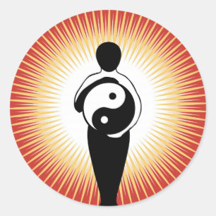 Yin Yang Figur-dekalett Runt Klistermärke