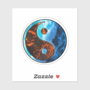 Yin Yang - Fire and Vatten - Sticker Klistermärken