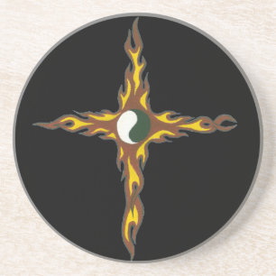 Yin Yang Fire Kor Underlägg Sandsten