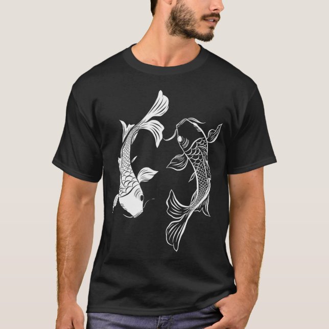Yin Yang Fish Koi Fish T Shirt (Framsida)