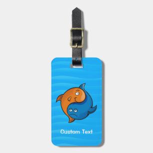 Yin Yang Fish Tecknad Bagagebricka