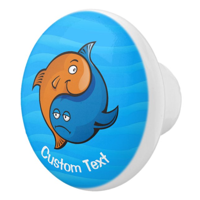 Yin Yang Fish Tecknad Ceramic Knob Knopp (Höger)