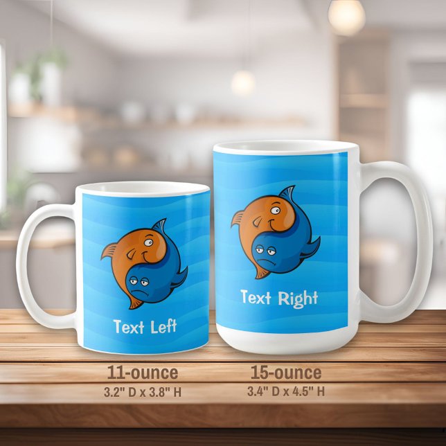 Yin Yang Fish Tecknad Kaffemugg (Skapare uppladdad)